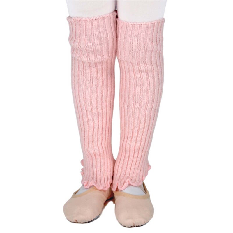 DANCE YOU DANCEYOU Ballet Leg Warmers for Girls Toddler Teens Stirrup Ankle Warmers Knitted Socks for Dance Practice Yoga Sports Casual, Pink - Image 1
